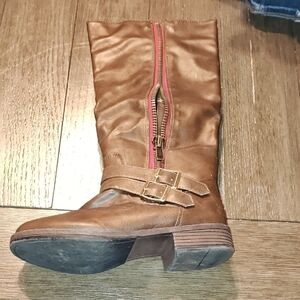 Journee Collection Riding Boots With Red Zipper Only Worn A Few Times